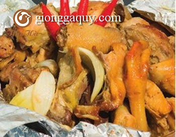 Gà đông tảo nướng giấy bạc